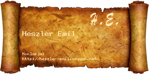 Heszler Emil névjegykártya