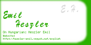 emil heszler business card